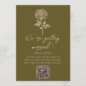 Hand Drawn QR Code Grasslands Floral Wedding Einladung (Rückseite)
