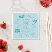 Hand Drawn Quirky Blue Grad Party Serviette (Beispiel)