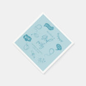 Hand Drawn Quirky Blue Grad Party Serviette (Ecke)
