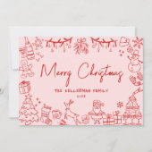 Hand Drawn Quirky Frohe Weihnachten (Vorderseite)