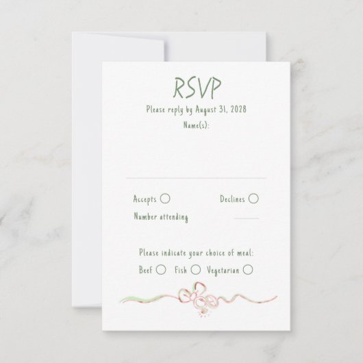 Hand Drawn Quirky Funky Wedding RSVP Card (Vorderseite)