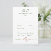 Hand Drawn Quirky Funky Wedding RSVP Card (Stehend Vorderseite)