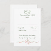 Hand Drawn Quirky Funky Wedding RSVP Card (Vorne/Hinten)