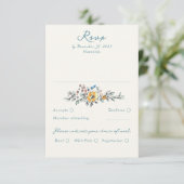 Hand Drawn Quirky Funky Wedding RSVP Card (Stehend Vorderseite)