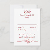 Hand Drawn Quirky Funky Wedding RSVP Card Karte (Vorderseite)