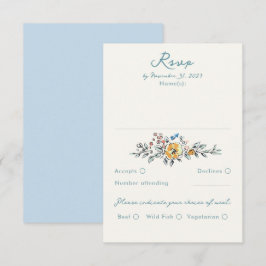 Hand Drawn Quirky Funky Wedding RSVP Card Karte