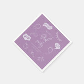Hand Drawn Quirky Lila Grad Party Serviette (Ecke)