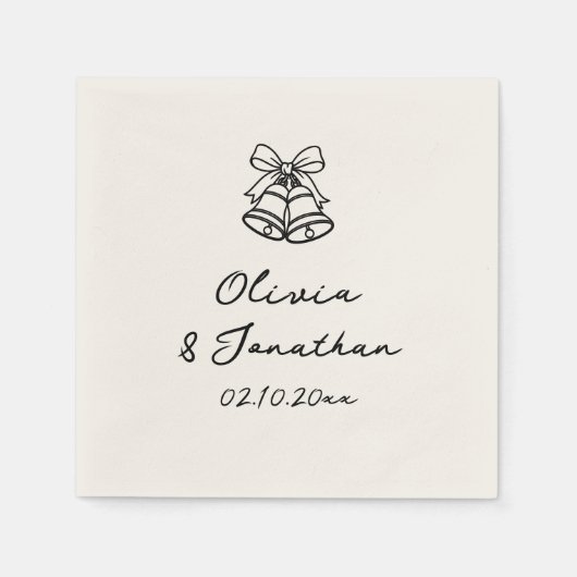 Hand Drawn Quirky Old Monney Wedding Serviette (Vorderseite)