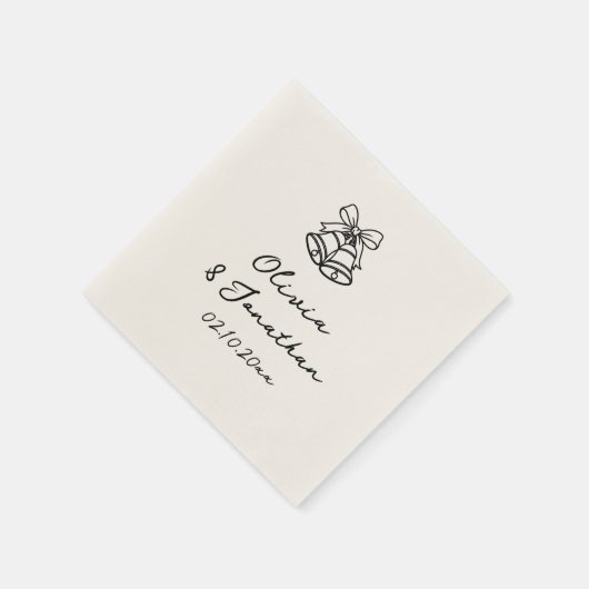 Hand Drawn Quirky Old Monney Wedding Serviette (Ecke)