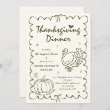 Hand Drawn Quirky Pumpkin Türkei Erntedank