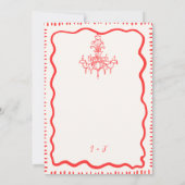 Hand Drawn Quirky Wavy Engagement Party Einladung (Rückseite)