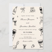 Hand Drawn Quirky Wedding Einladung (Vorderseite)