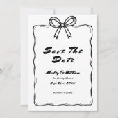Hand Drawn Quirky Whimsical Funky Wedding Save The Date (Vorderseite)