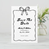Hand Drawn Quirky Whimsical Funky Wedding Save The Date (Stehend Vorderseite)
