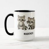 Hand Drawn Racoon Custom Cute Tasse (Links)