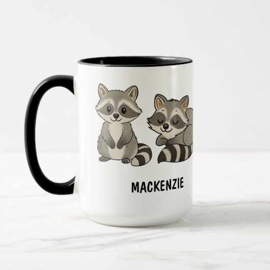 Hand Drawn Racoon Custom Cute Tasse (Links)