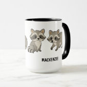 Hand Drawn Racoon Custom Cute Tasse (VorderseiteRechts)