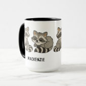 Hand Drawn Racoon Custom Cute Tasse (Vorderseite Links)