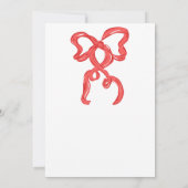 Hand Drawn Red Bow Weihnachtsfest Party Einladung (Rückseite)