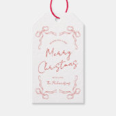 Hand Drawn Red Bow Whimsical Einzigartiges Weihnac Geschenkanhänger (Vorderseite)