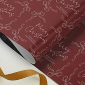 Hand Drawn Red Bow Whimsical Einzigartiges Weihnac Geschenkpapier