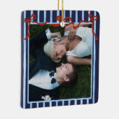 Hand Drawn Red Bows Merry Married   Keramikornament (Rechts)