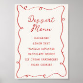 Hand Drawn Red Frame Dessert Menu Poster (Vorne)
