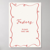 Hand Drawn Red Frame Favors Poster (Vorne)