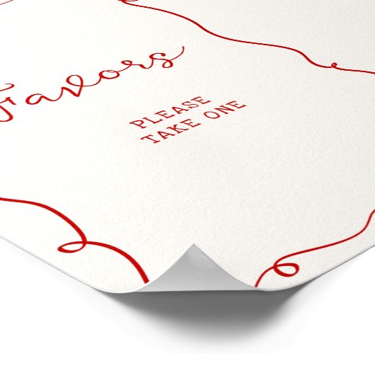 Hand Drawn Red Frame Favors Poster (Ecke)