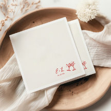 Hand Drawn Red Initials Wedding