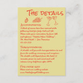 Hand Drawn Red Quirky Unique Fun Wedding Details Begleitkarte (Vorderseite)