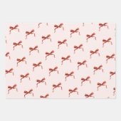 Hand Drawn Red Ribbon Bow Geschenkpapier Set (Vorderseite 2)