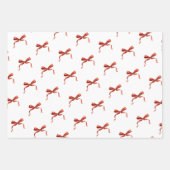 Hand Drawn Red Ribbon Bow Geschenkpapier Set (Vorderseite)