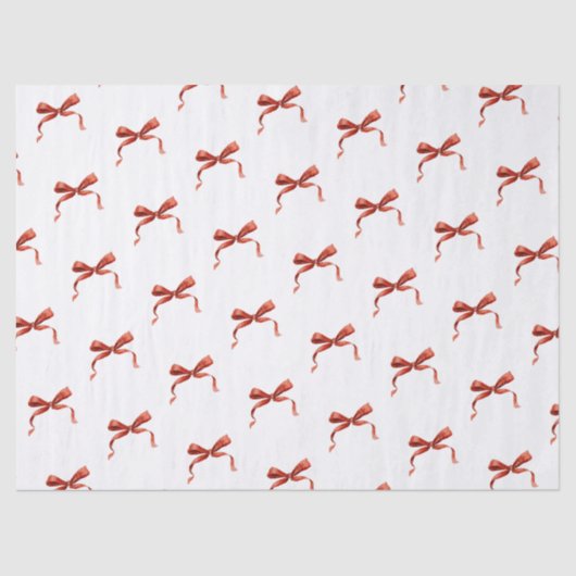 Hand Drawn Red Ribbon Bow Seidenpapier (Vorderseite)