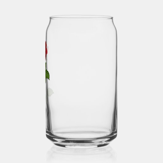 Hand-Drawn Red Rose Can Glass Dosenglas (Links)