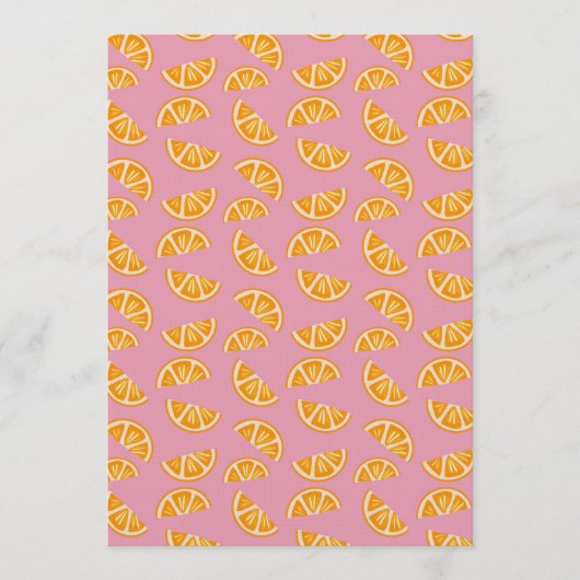 Hand-drawn Refreshing Oranges Seamless Pattern Einladung (Vorderseite)