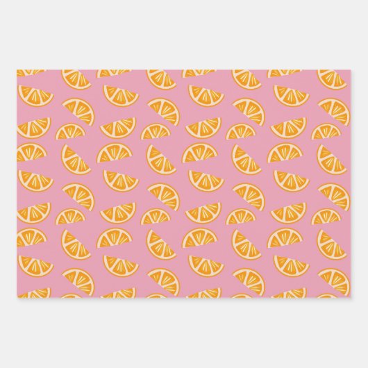 Hand-drawn Refreshing Oranges Seamless Pattern Geschenkpapier Set (Vorderseite 2)
