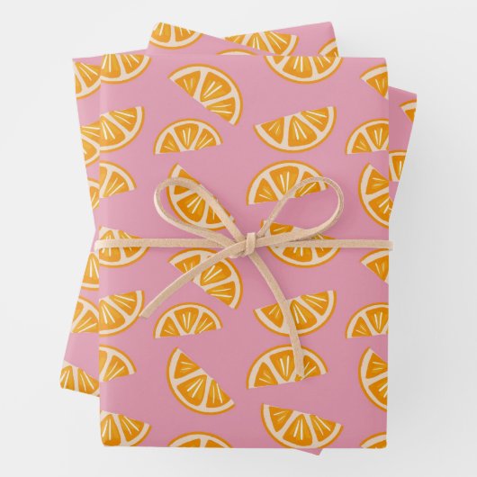 Hand-drawn Refreshing Oranges Seamless Pattern Geschenkpapier Set (Beispiel)