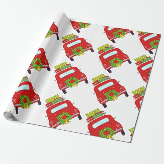 Hand drawn retro Christmas Geschenkpapier (Ungerollt)