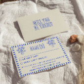 Hand Drawn Retro Funky Quirky Scribble Wedding RSVP Karte