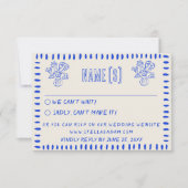 Hand Drawn Retro Funky Quirky Scribble Wedding RSVP Karte (Vorderseite)