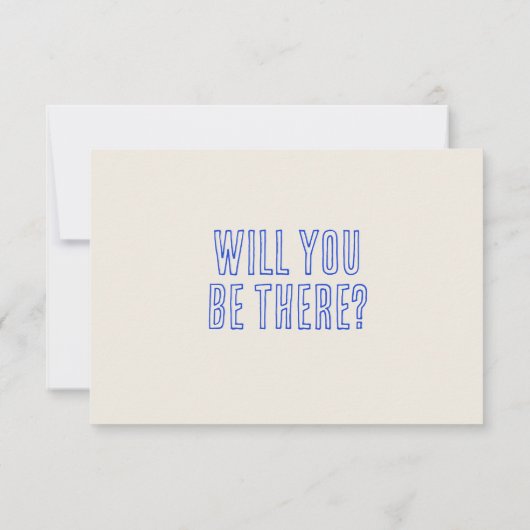 Hand Drawn Retro Funky Quirky Scribble Wedding RSVP Karte (Rückseite)