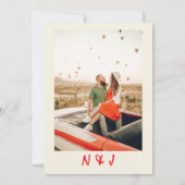 Hand Drawn Retro Funky Trendy Quirky Wedding Einladung (Rückseite)