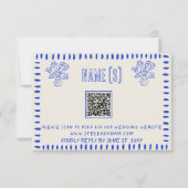 Hand Drawn Retro Quirky Scribble QR Code Hochzeit RSVP Karte (Vorderseite)