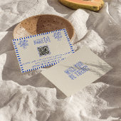 Hand Drawn Retro Quirky Scribble QR Code Hochzeit RSVP Karte