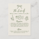 Hand Drawn Retro Wedding Details Begleitkarte (Vorderseite)