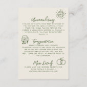 Hand Drawn Retro Wedding Details Begleitkarte (Rückseite)