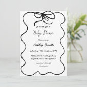 Hand Drawn Ribbon Baby Shower. Einladung (Stehend Vorderseite)