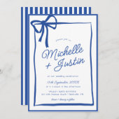 Hand Drawn Ribbon Bow Wedding Einladung (Vorne/Hinten)