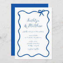 Hand Drawn Ribbon Whimsical Französisch Blue Weddi